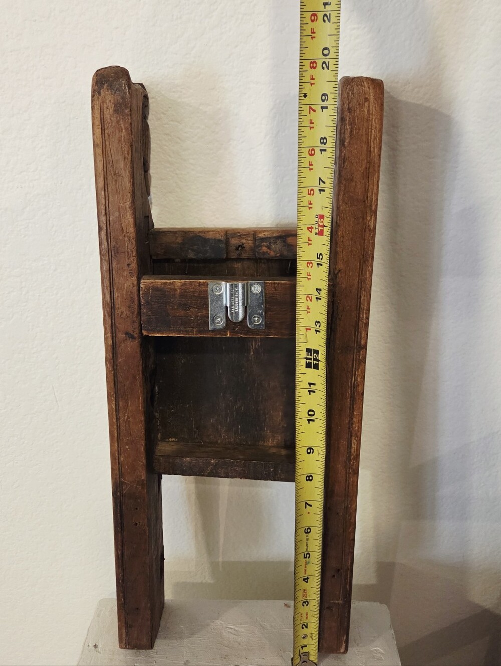Vintage Antique Handmade Carved Teak Horsehead Rustic Wooden Barber Mirror Rare - Picture 6 of 13